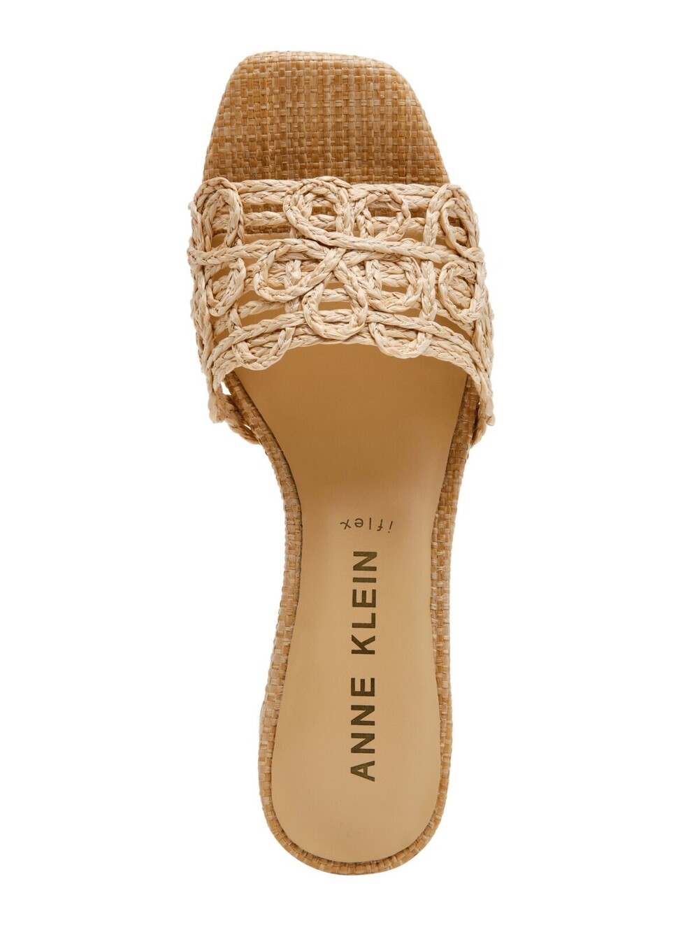 Women's Anne Klein Flores Block Heel Raffia Dress Sandals Natural Raffia 8 - Picture 4 of 6